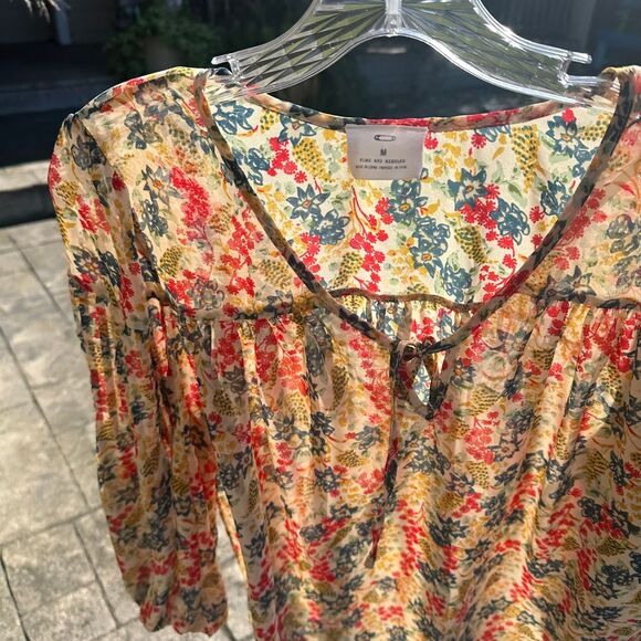 Urban Outfitters Pins & Needles Peasant Boho Cottagecore  Flowy top Size Medium‎ - Picture 9 of 10